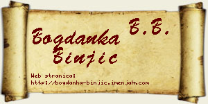 Bogdanka Binjić vizit kartica